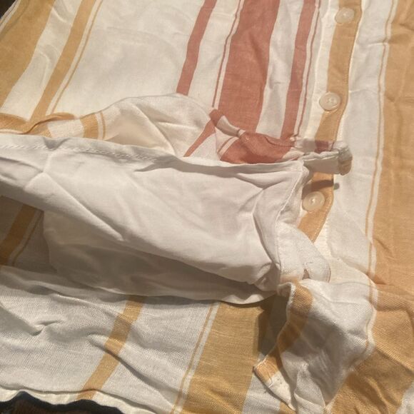 Linen blend Striped Sleeveless Button-Up dress thread and supply medium - Picture 3 of 8